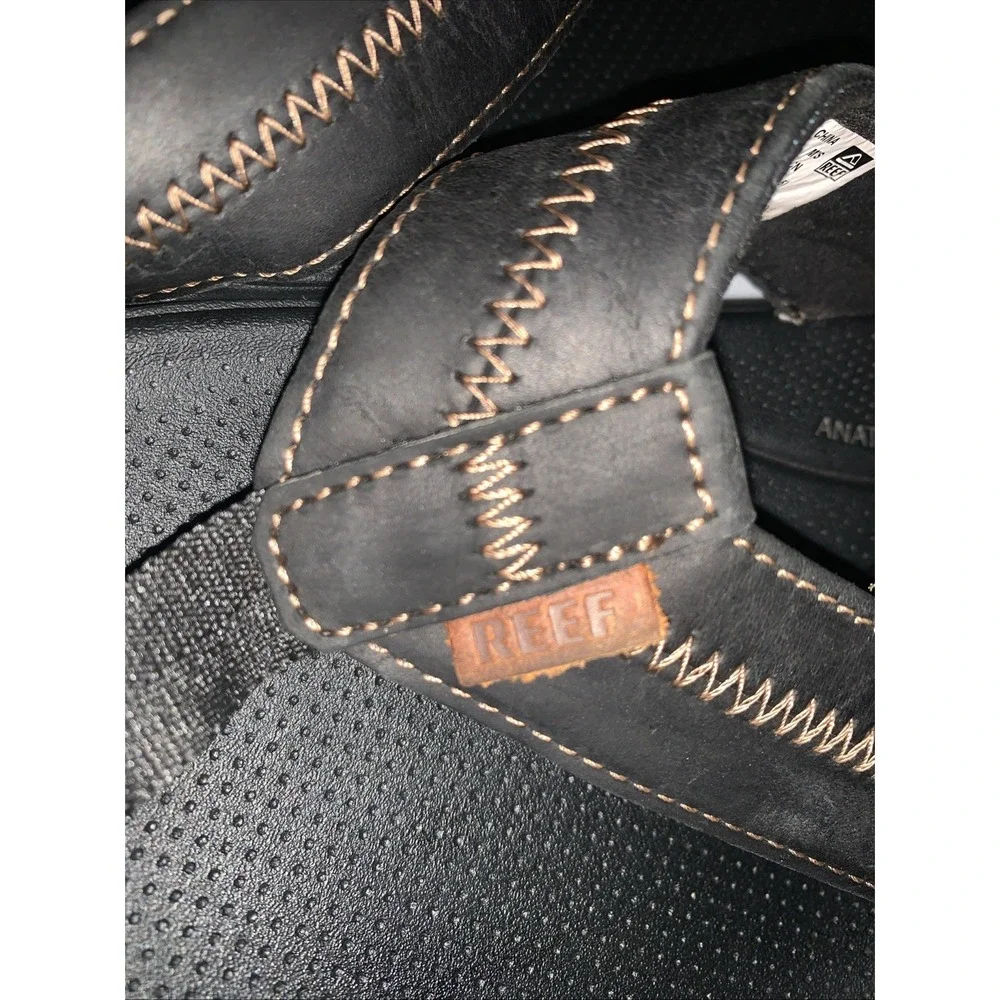 Reef Cushion Phantom 2.0 LE Flip Flop Sandals Leather Foam Men's Black US13 EU46